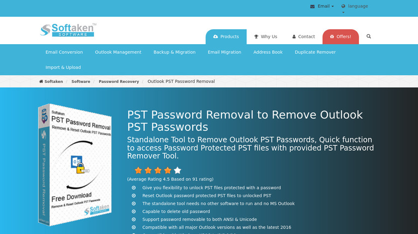 PST Password Removal Landing Page