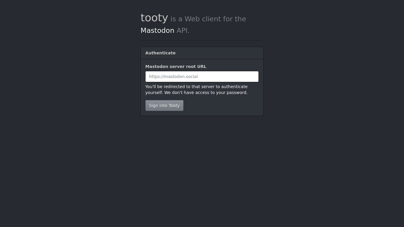 tooty Landing page