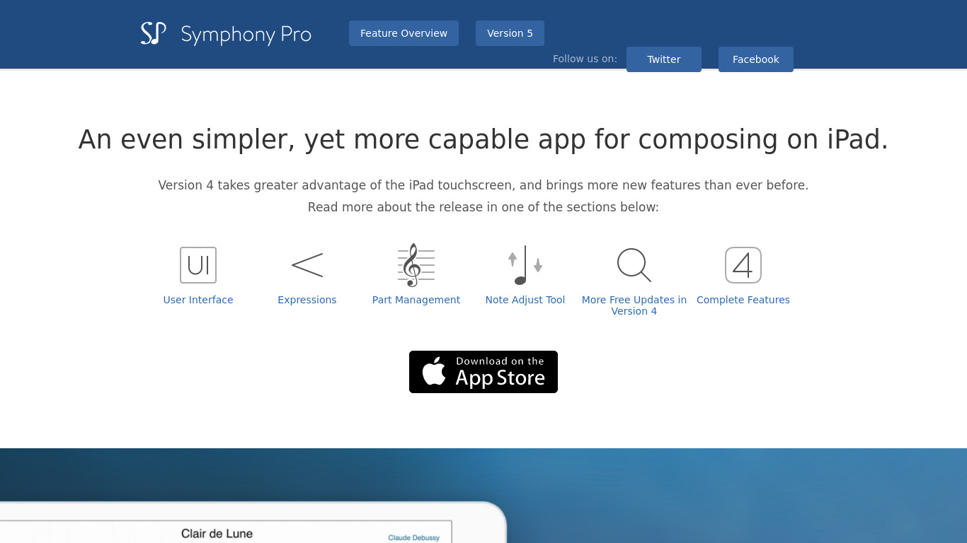 Symphony Pro Landing page