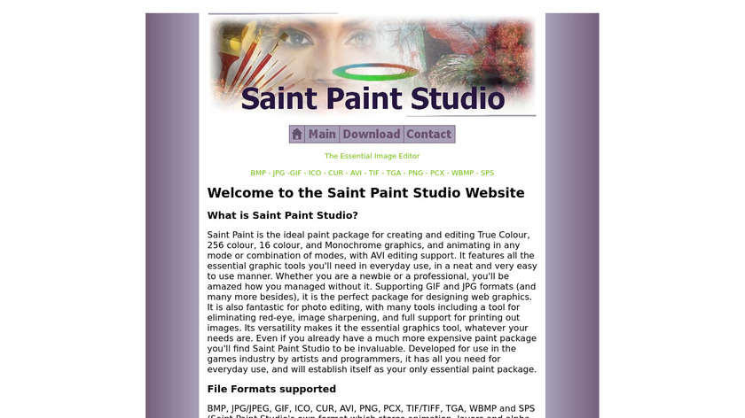 Saint Paint Studio Landing Page