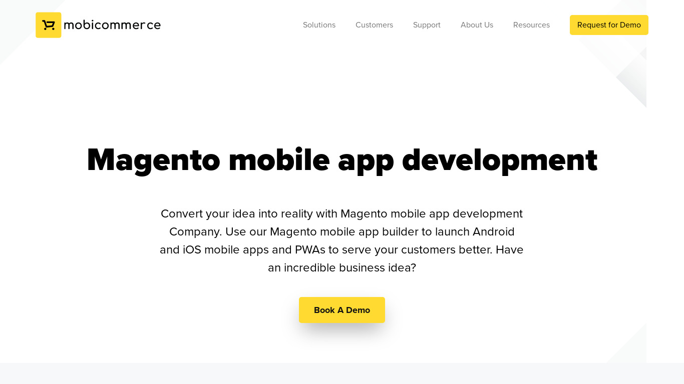 Magento Mobile app Landing page