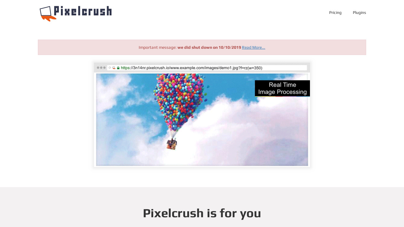 Pixelcrush Landing page
