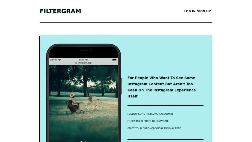 Filtergram.app Landing Page