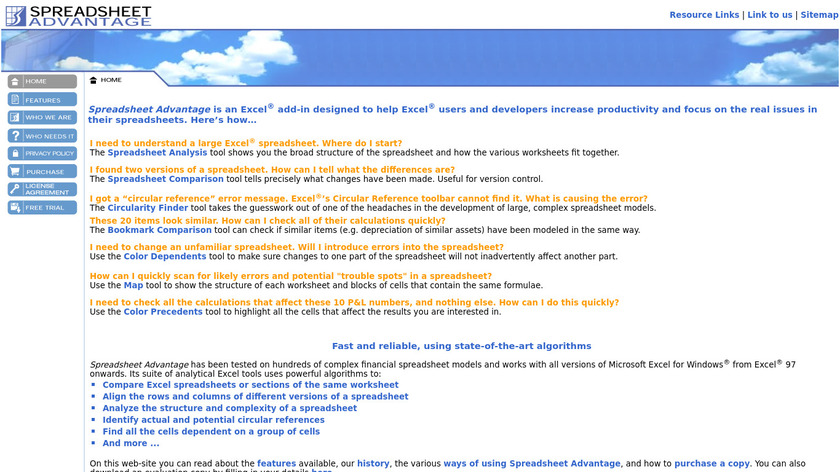 Spreadsheet Advantage Landing Page