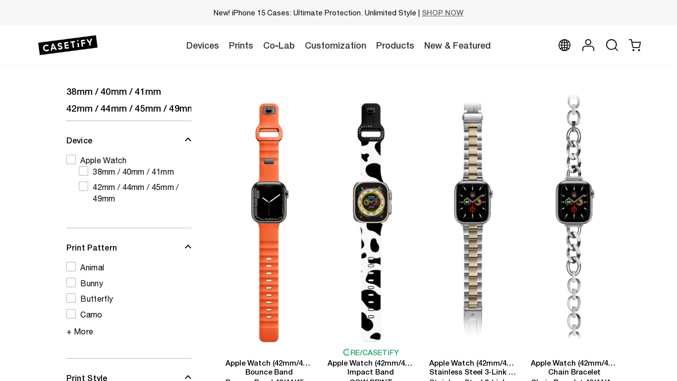 Casetify Apple Watch Band Landing page