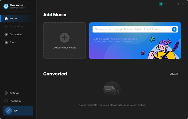Macsome Spotify Downloader Landing page
