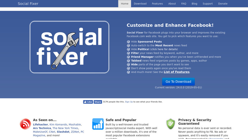Social Fixer Landing Page