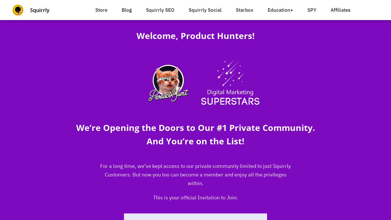 Digital Marketing Superstars Landing page