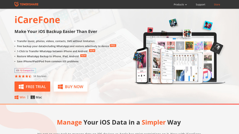 Tenorshare iPhone Care Landing Page