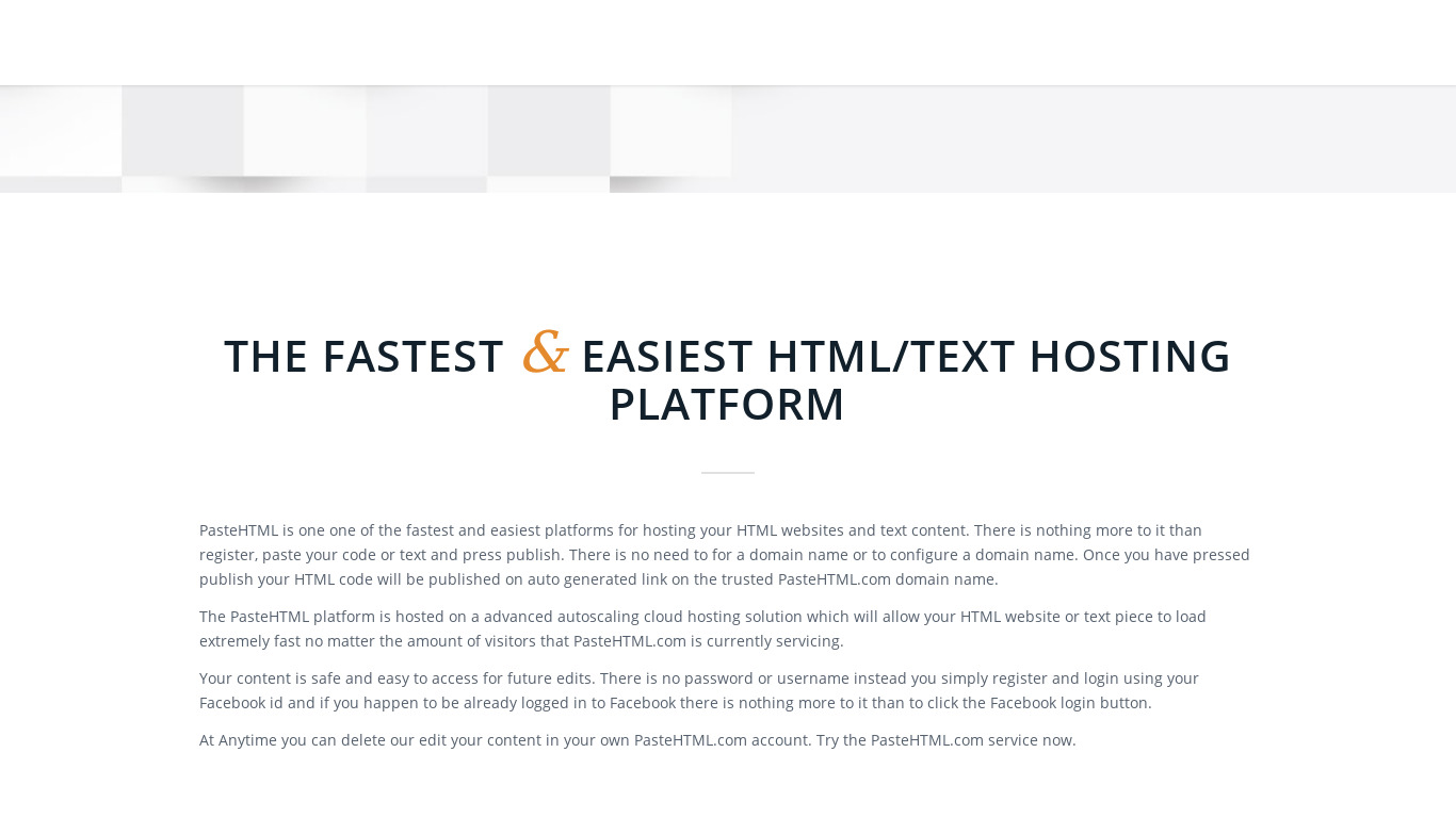 pastehtml Landing page