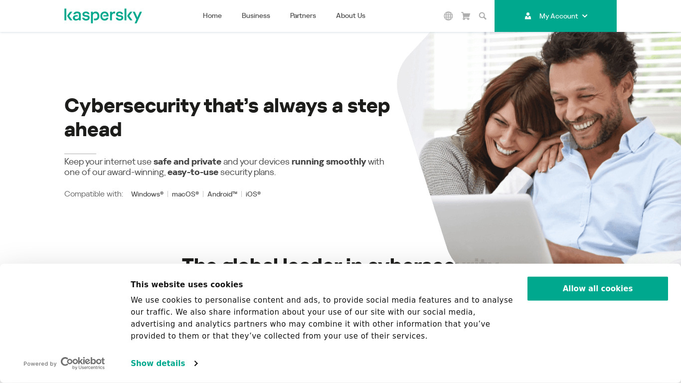 Kaspersky Endpoint Protection Landing page