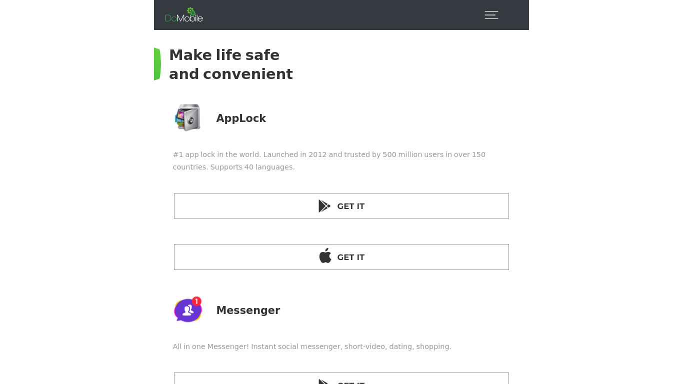 VIP Password Manager Landing page