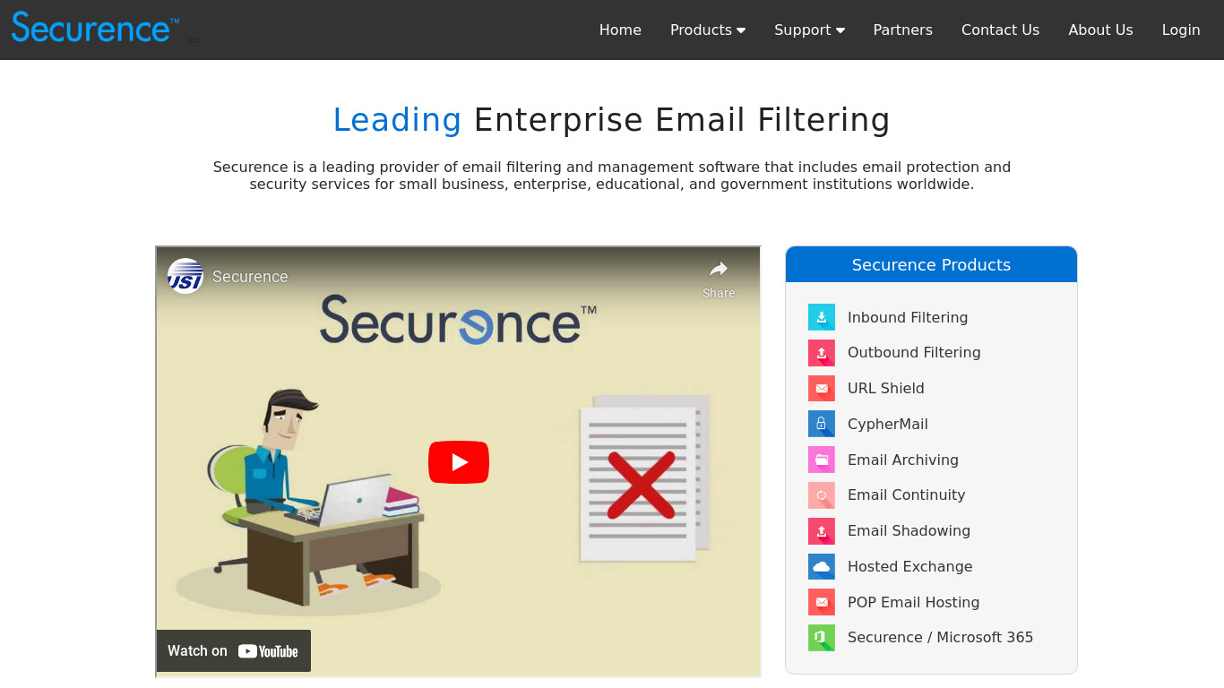 Securence Landing page
