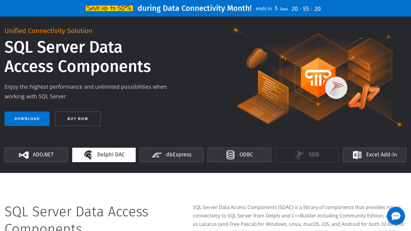 SQL Server Data Access Components Landing page