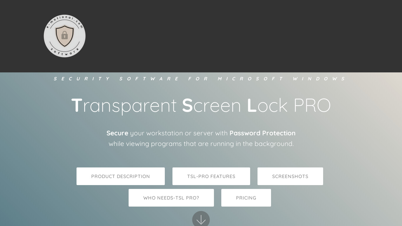 Transparent Screen Lock Landing page