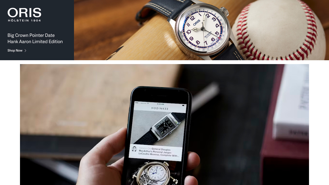 HODINKEE for iOS Landing page