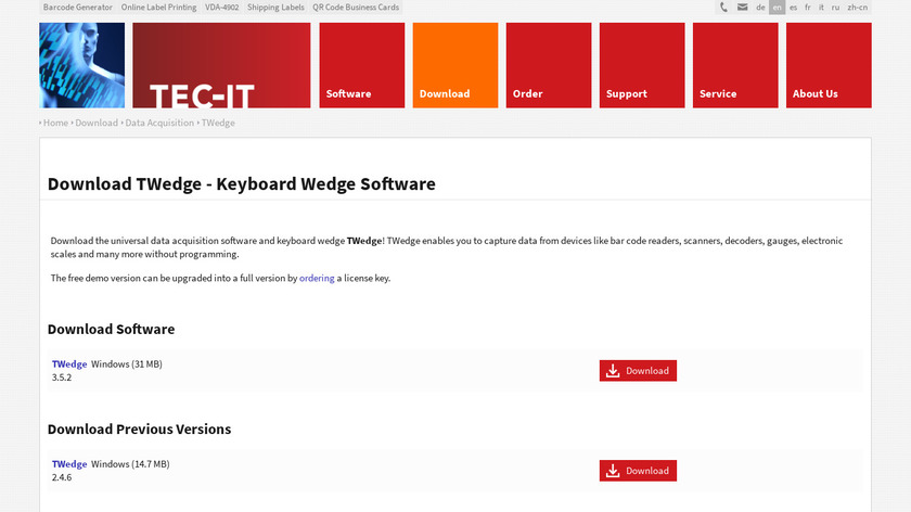 TWedge Landing Page
