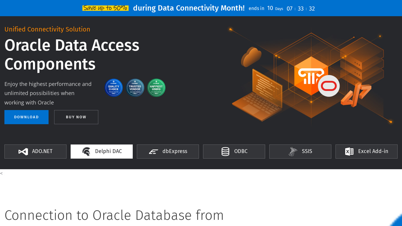 Oracle Data Access Components Landing page