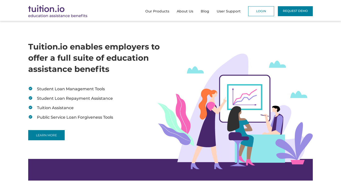 Tuition.io Landing page