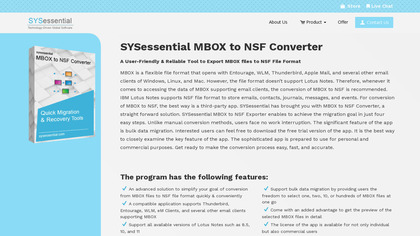 SYSessential MBOX to NSF Converter image