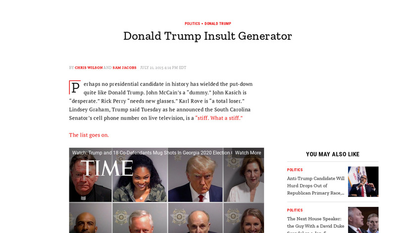 Donald Trump Insult Generator Landing Page