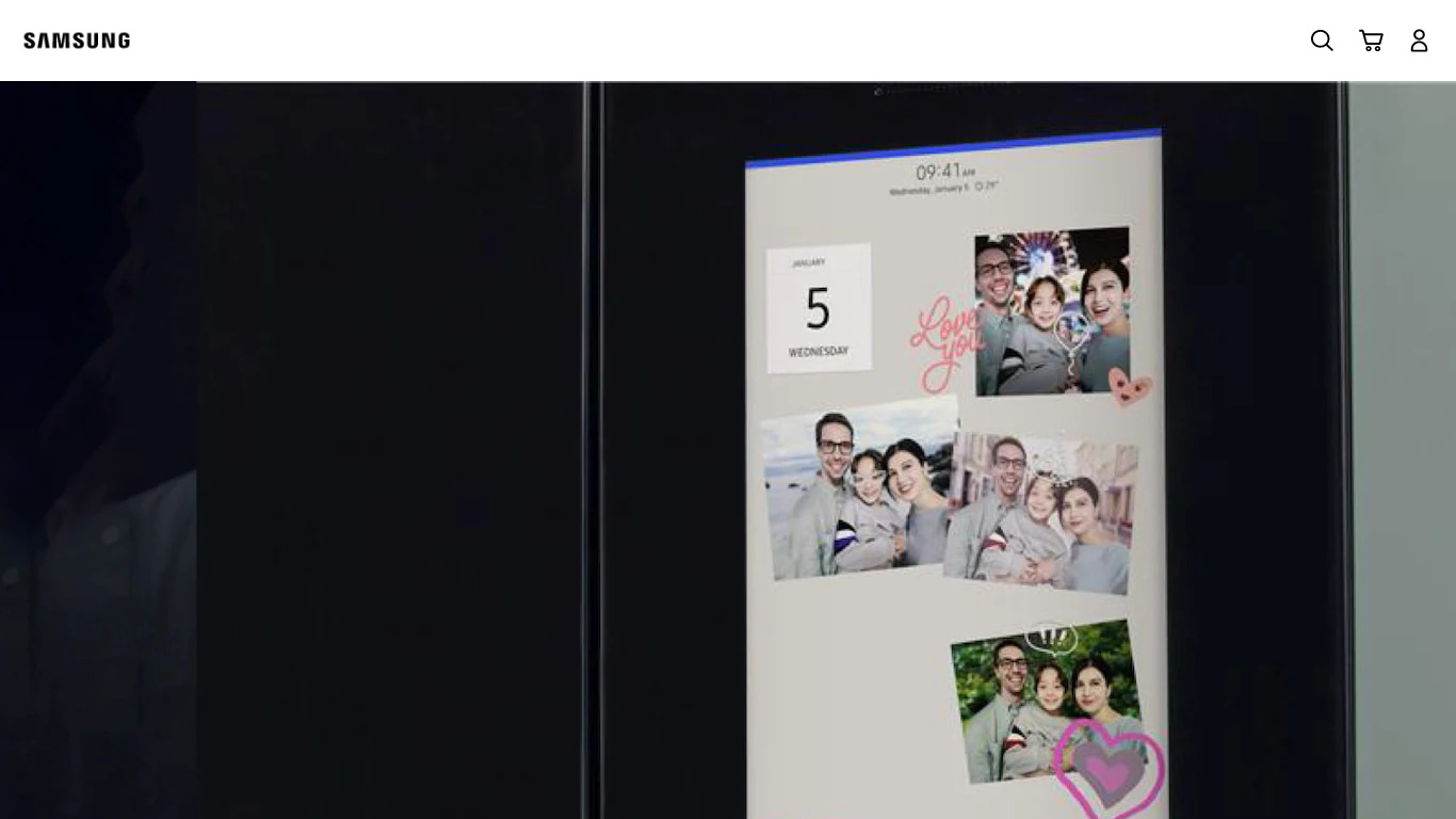 Samsung Family Hub Landing page
