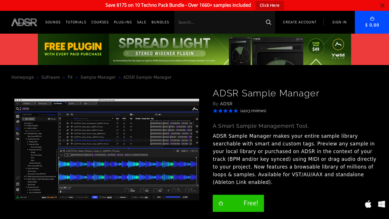 ADSR Sample Manager Landing page