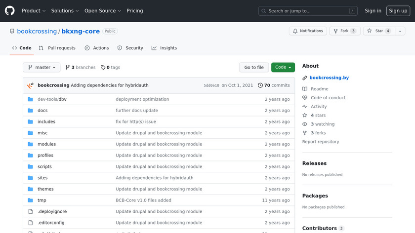 BookCrossing Core Landing Page