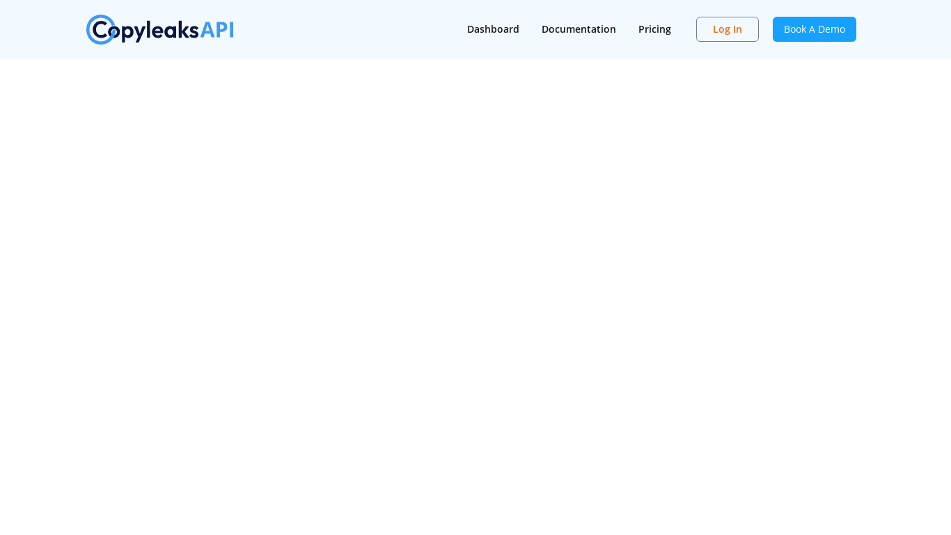 Copyleaks API Landing page