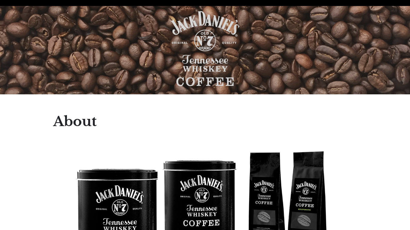 Jack Daniel's Coffee Landing page