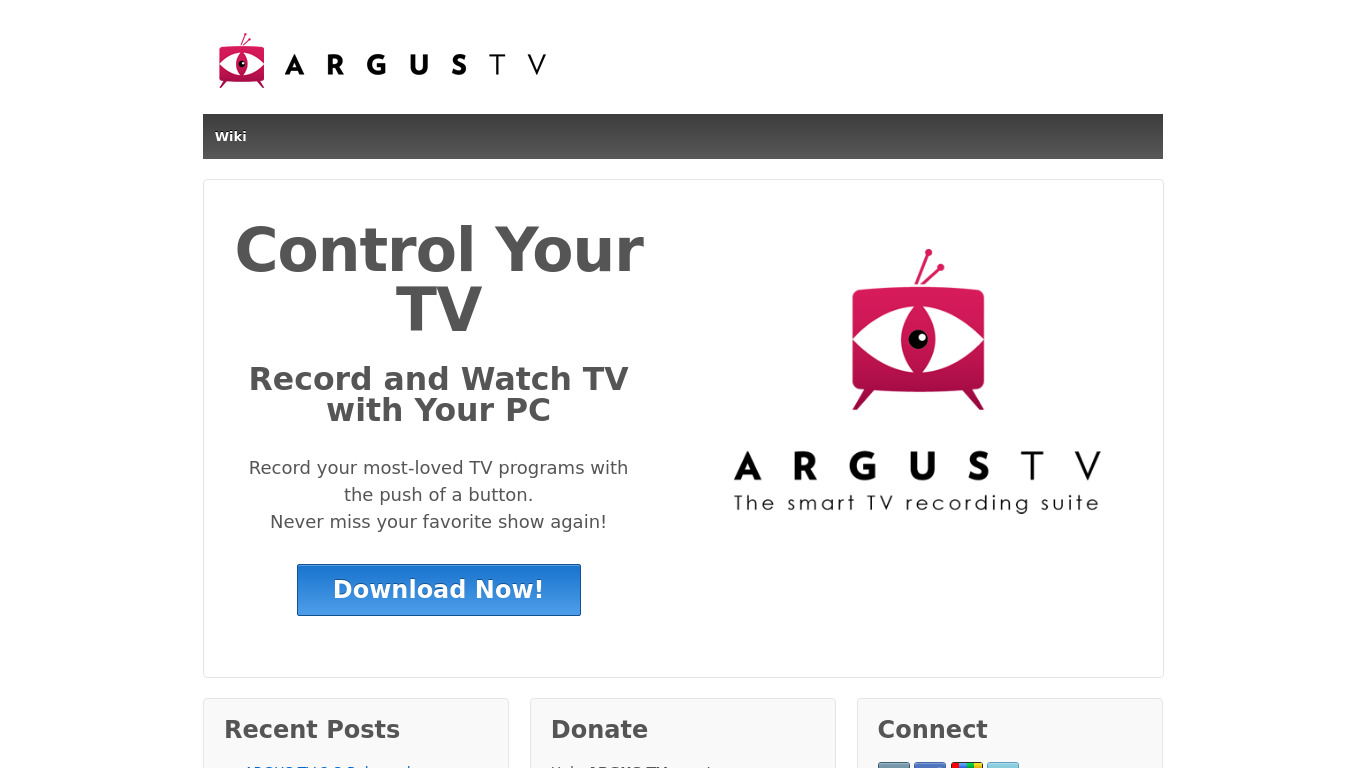 ARGUS TV Landing page