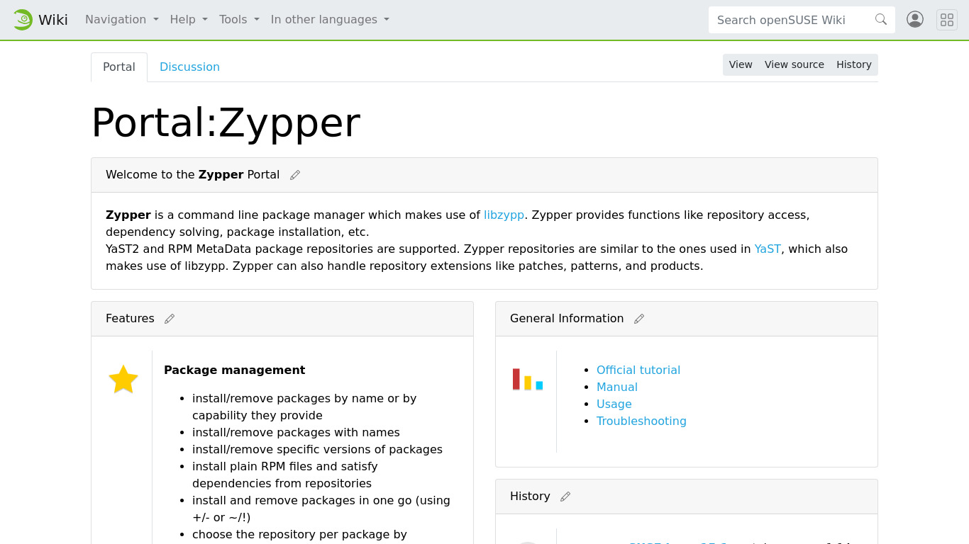 Zypper Landing page