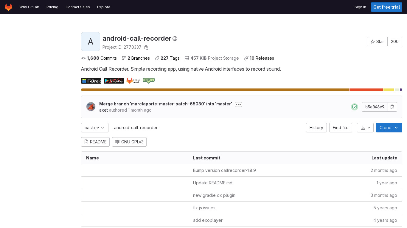 Android Call Recorder Landing page