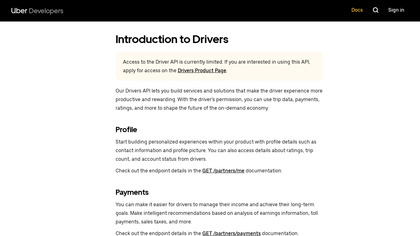 Uber Driver API image