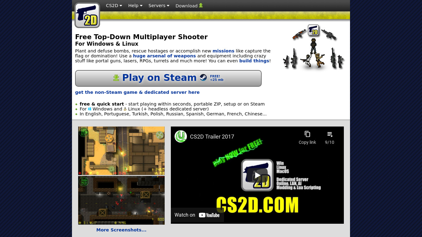 Counter-Strike 2D Landing page