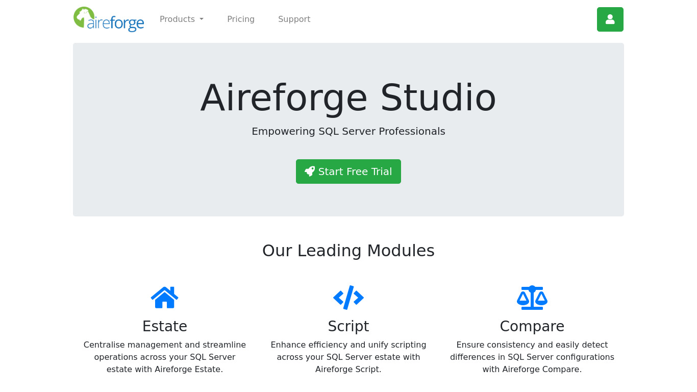 Aireforge Studio Landing page