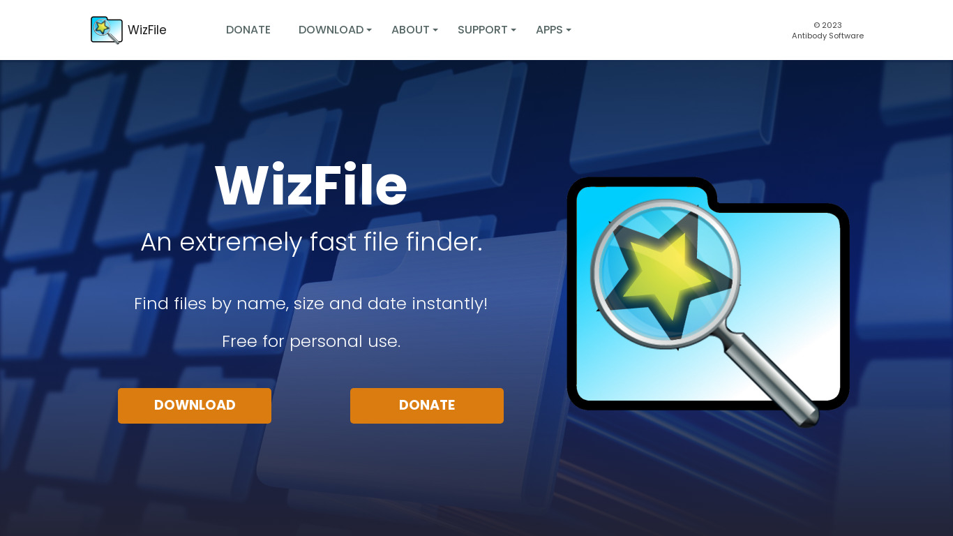 WizFile Landing page