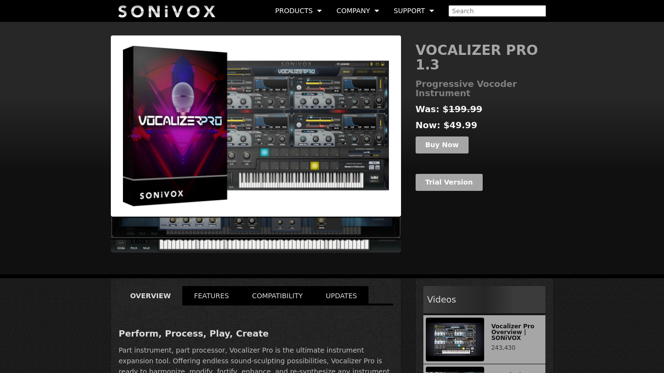 sonivoxmi.com Vocalizer Pro Landing page