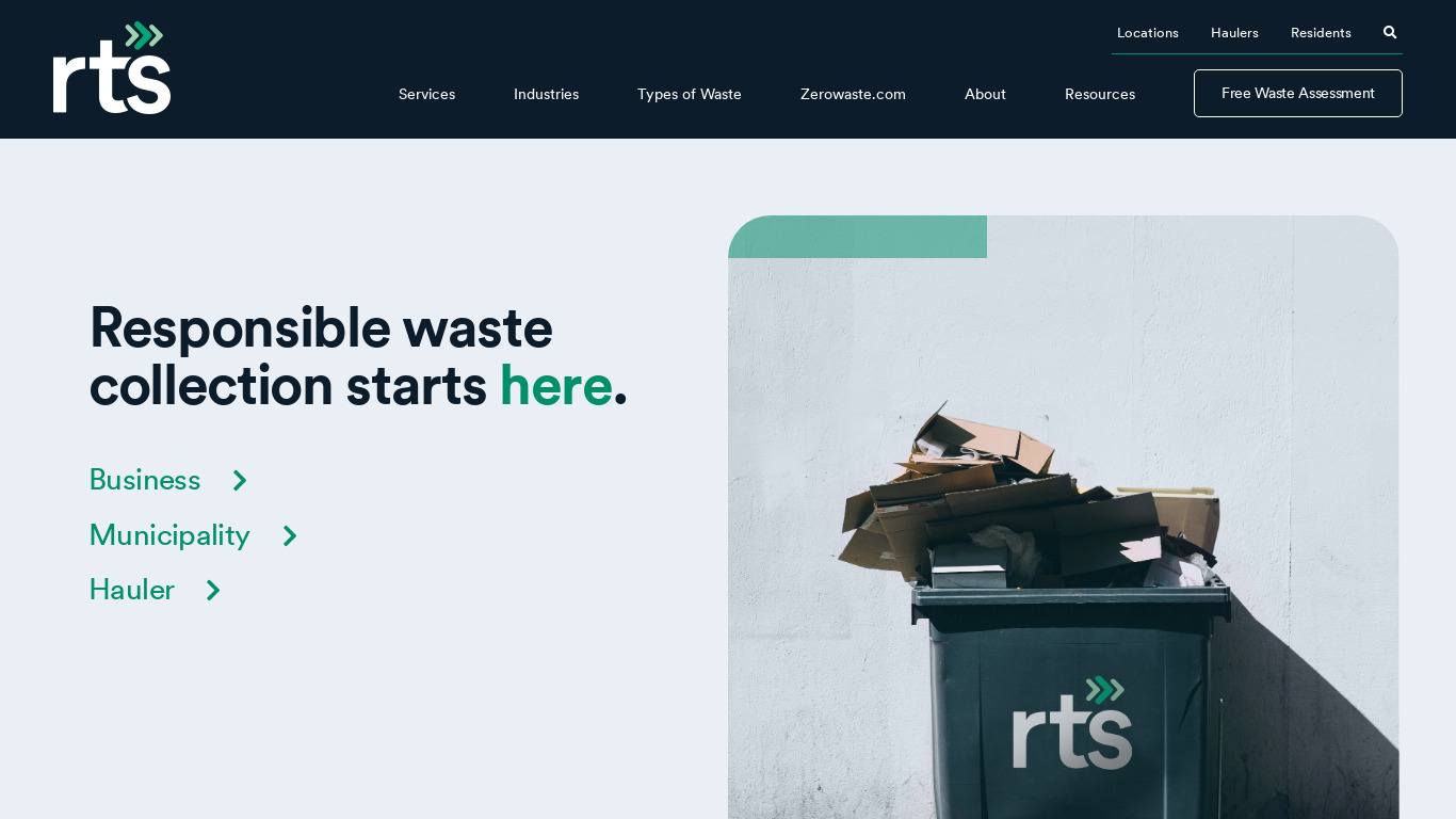 Recycle Track Systems (RTS) Landing page