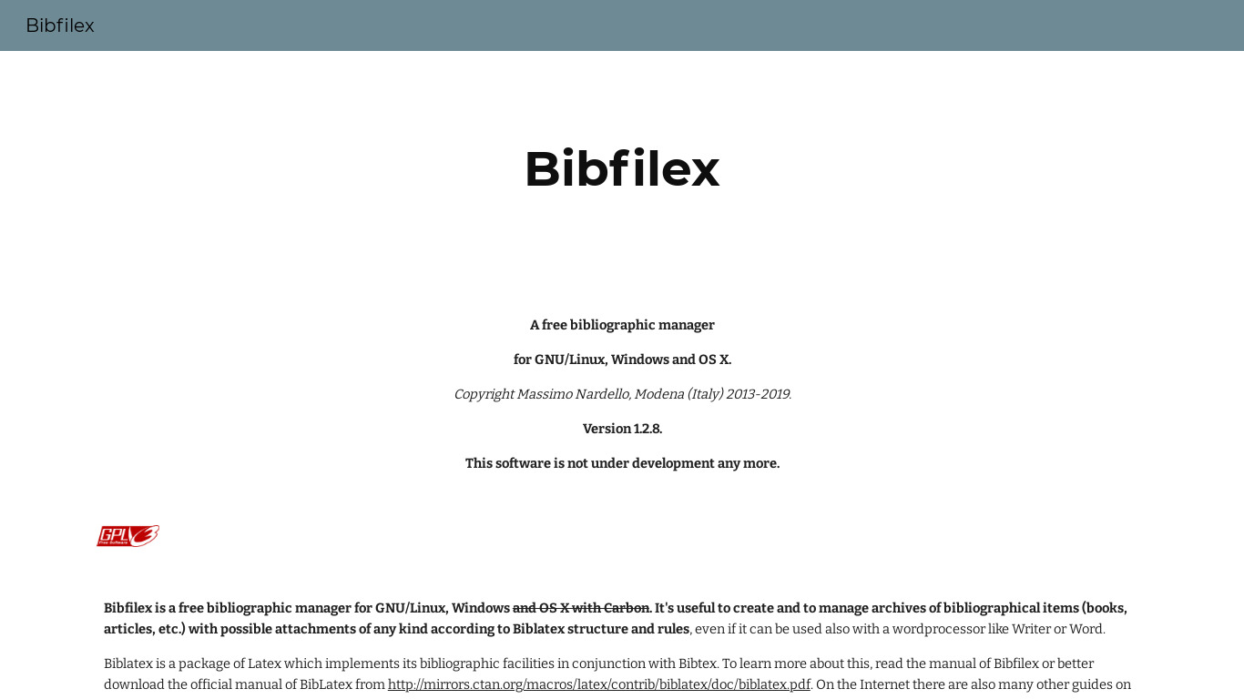 Bibfilex Landing page