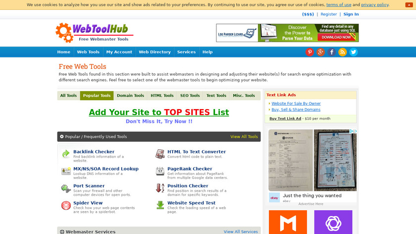 WebToolHub Landing Page