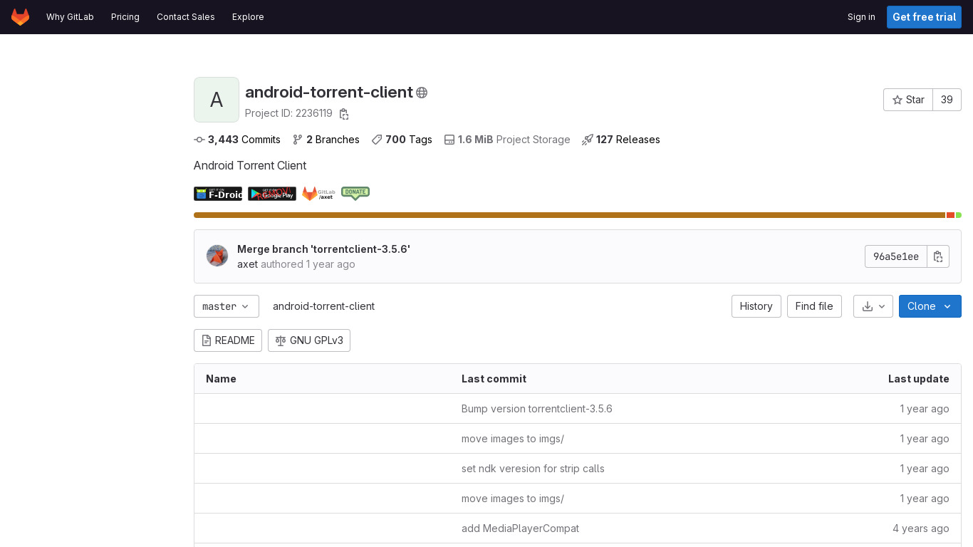 Android Torrent Client Landing page