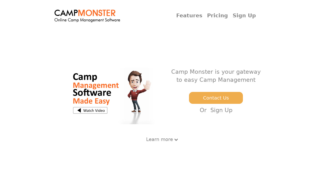 campmonster.com Camp Monster Landing page