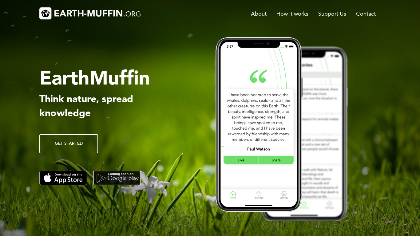 EarthMuffin Landing page