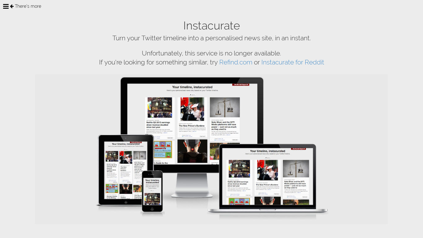 Instacurate Landing page