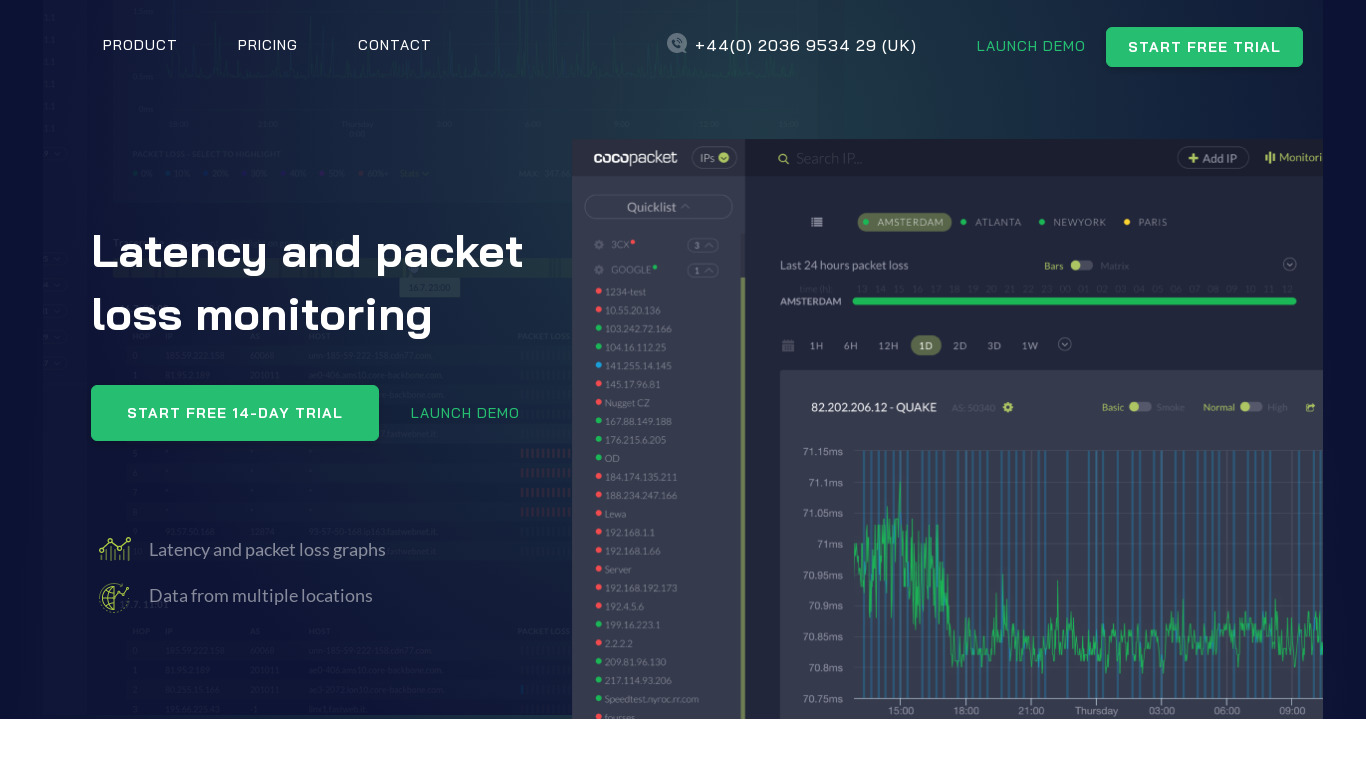 CocoPacket Landing page