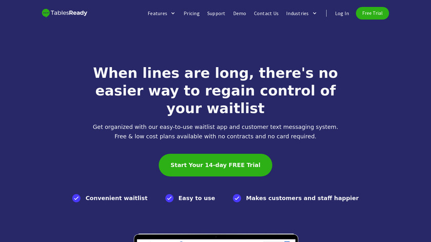 TablesReady Landing Page