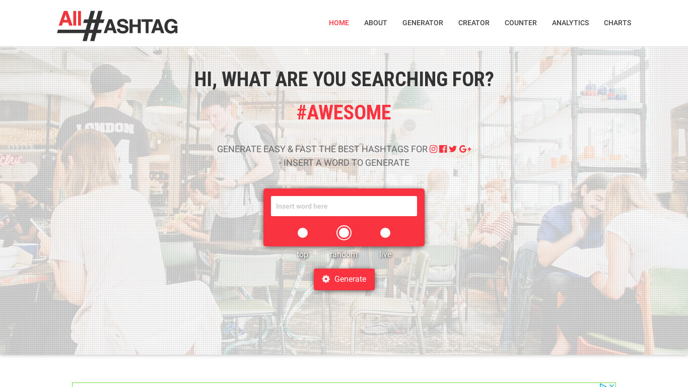 All Hashtag Landing page