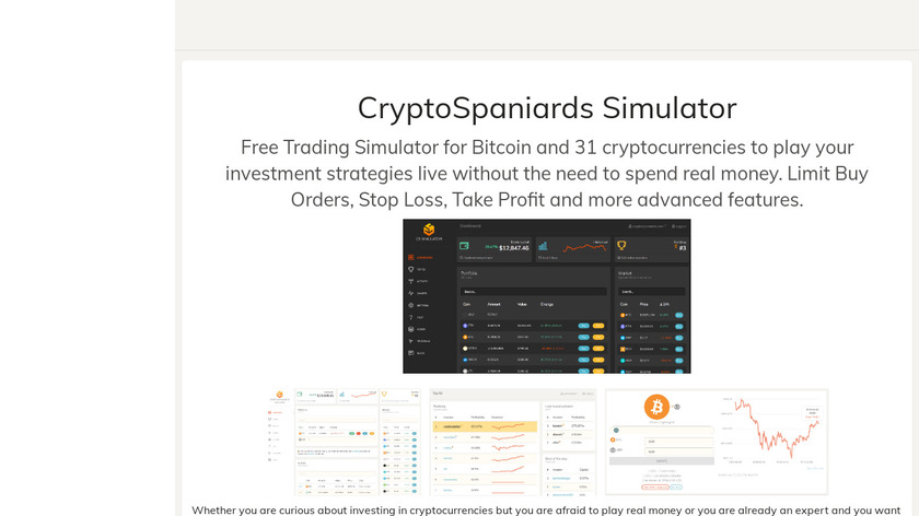 CryptoSpaniards Simulator Landing Page