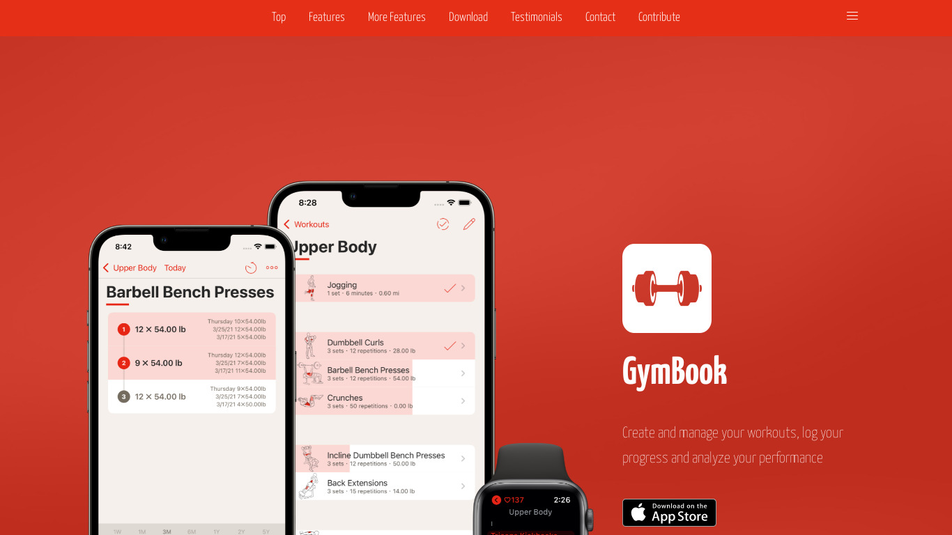 GymBook Landing page